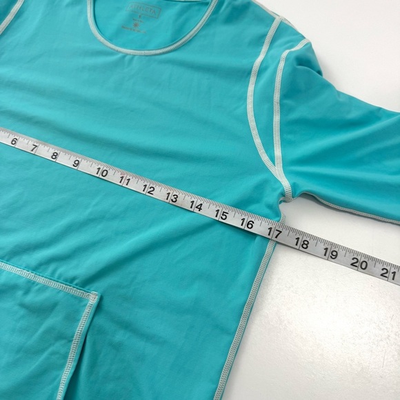 Athleta women’s Sz S Blue Swim long-sleeve top/rash guard nylon / spandex blend - Picture 8 of 11